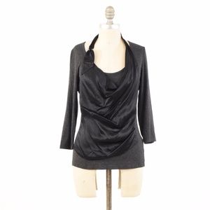 Karen Millen Draped Silk Layered Blouse